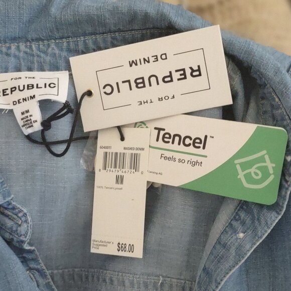 For The Republic Women’s Denim Button-up Shirt  - MEDIUM - Picture 13 of 13